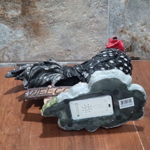 Vintage Crowing Sound Welcome Chicken Rooster Figurine 13 In Tall Farmhouse Deco - Picture 6 of 12